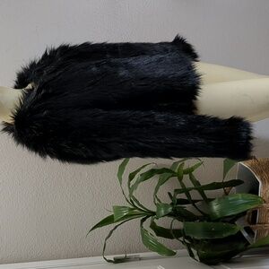 Black Faux Fur Jacket Large